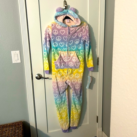Girls Hoodie Onesie Pajamas! Size Large 10/12! NWT! - Picture 1 of 7